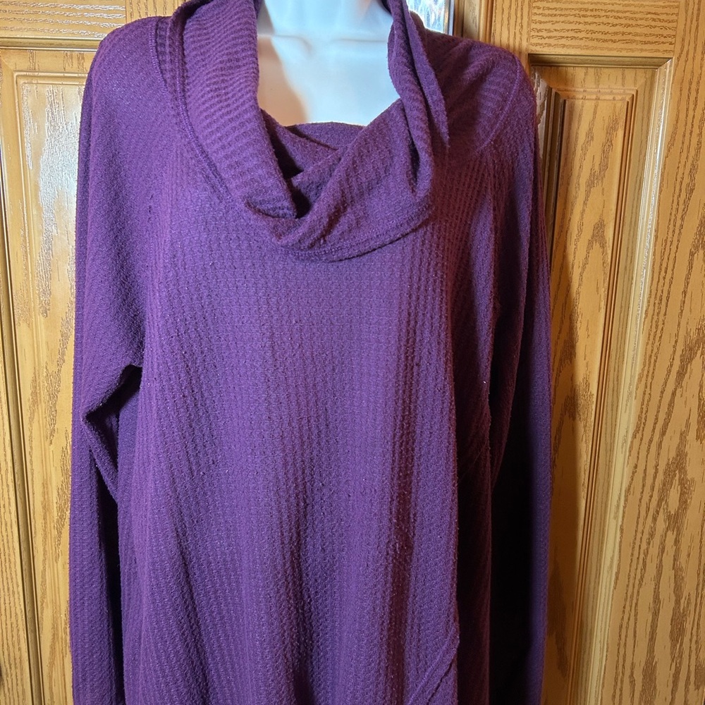 💚3/$25 Faded Glory Women's Rich Purple Cowl Neck Sweater 18/20